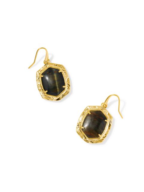 KENDRA SCOTT Tiger Striped Daphne Gold Drop Earrings