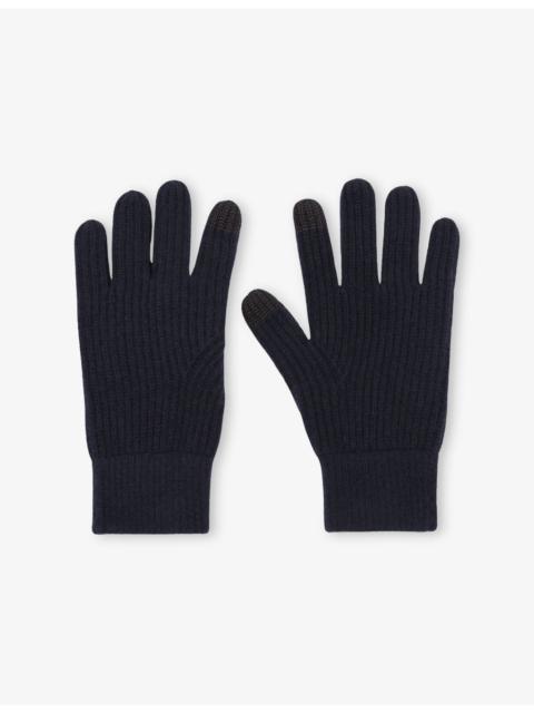 REISS Lawson Ribbed Merino-Wool Gloves