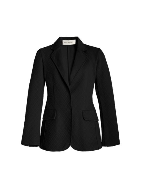 HIGH SPORT Remi Diamond-Jacquard Knit Jacket black