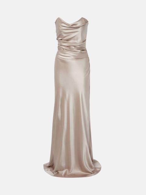 THE SEI Silk satin bustier gown