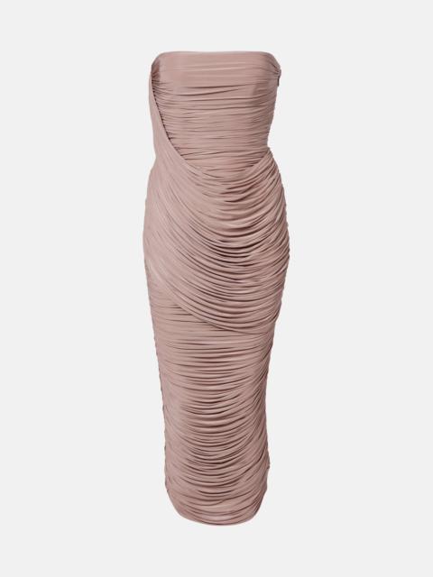 ALEX PERRY Draped jersey bustier dress
