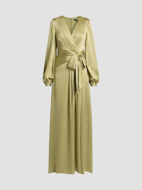 BADGLEY MISCHKA Women's Satin V-Neck Blouson Gown - Sage