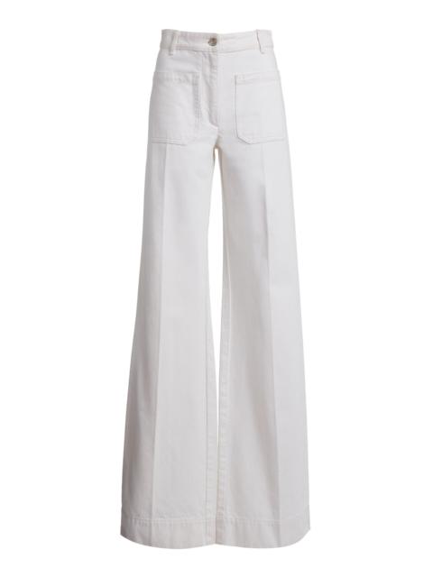 Victoria Beckham Alina High-Rise Wide-Leg Jeans white