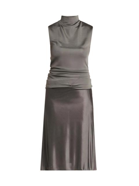 GIORGIO ARMANI Women's Ruched Mock Turtleneck Midi-Dress - Lava Smoke
