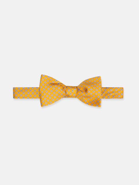 J. PRESS MADE-IN-ENGLAND GOLD PRINTED FOULARD SILK BOW TIE