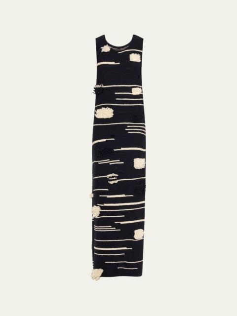 ZANKOV Lune Two-Tone Sleeveless Maxi Wool Dress