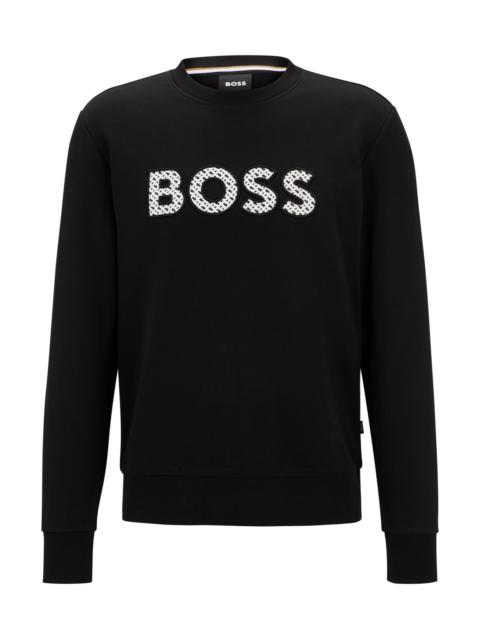 BOSS RELAXED-FIT COTTON-TERRY SWEATSHIRT WITH LOGO ARTWORK