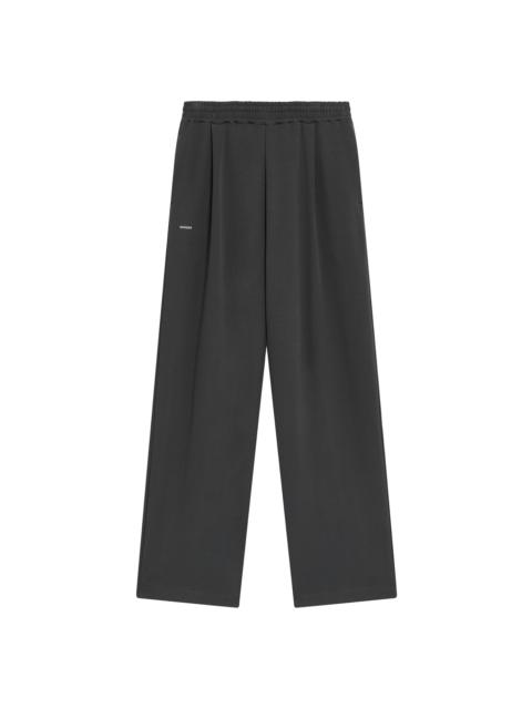 PANGAIA Womens Double Jersey Pleated Trousers - Smoked Black