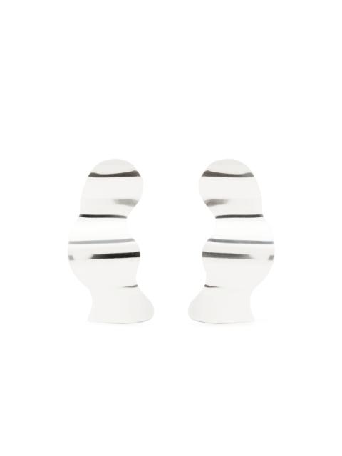 wavy polished-finish earrings