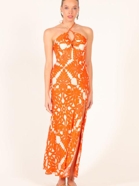 Poupette St Barth Long Dress Stella - Orange Mantra