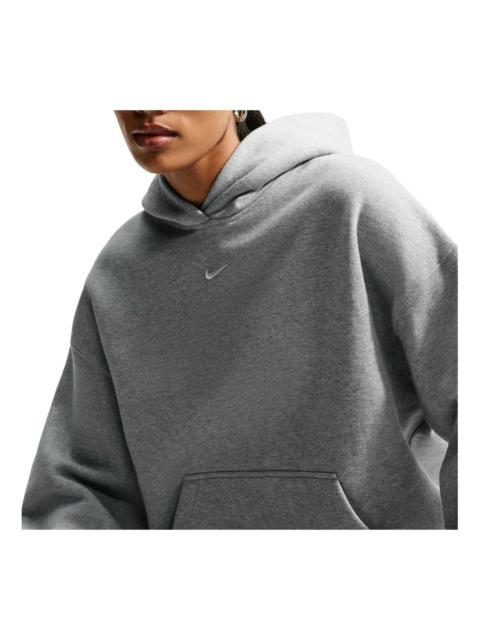 Nike (WMNS) Nike Studio Fleece Medium Weight Hoodie 'Dark Grey Heather Sail' IM8502-063