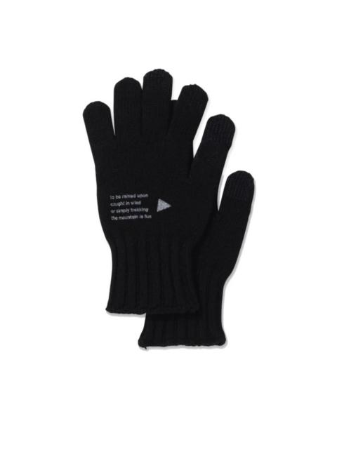 and Wander text-print wool gloves
