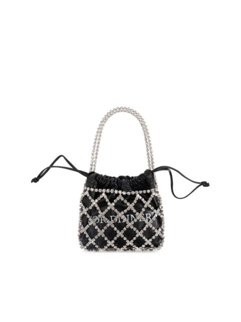 Off-White crystal-skull leather tote bag