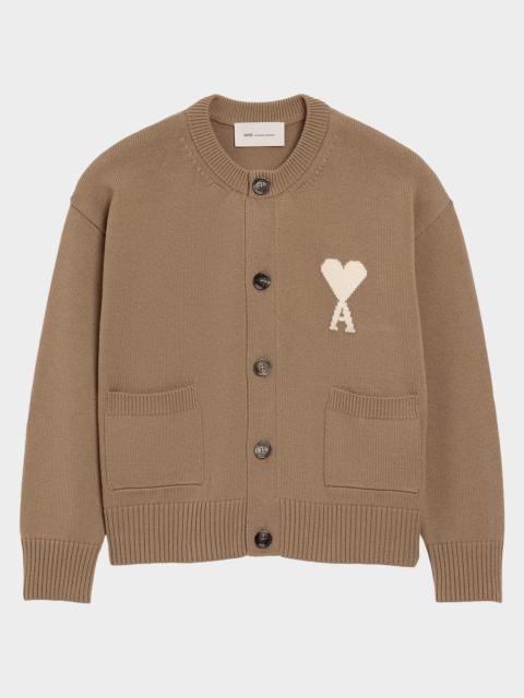 AMI Paris Ami De Coeur Crewneck Cardigan