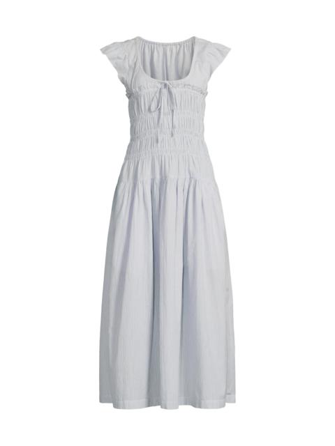 CIAO LUCIA! Women's Lauretta Smocked Cotton Midi-Dress - Stripe