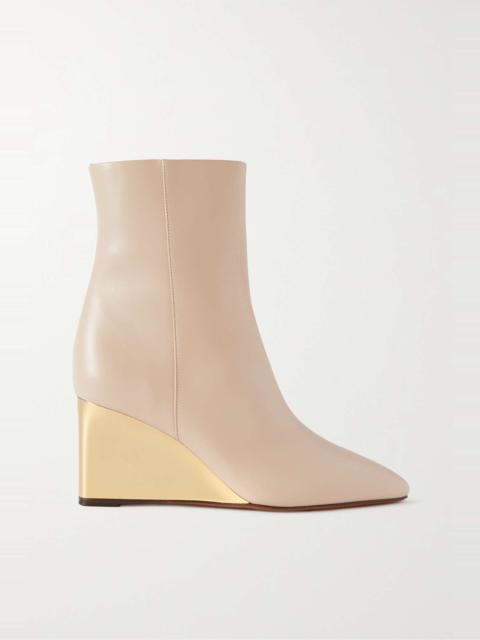 Chloé + NET SUSTAIN Rebecca leather wedge ankle boots