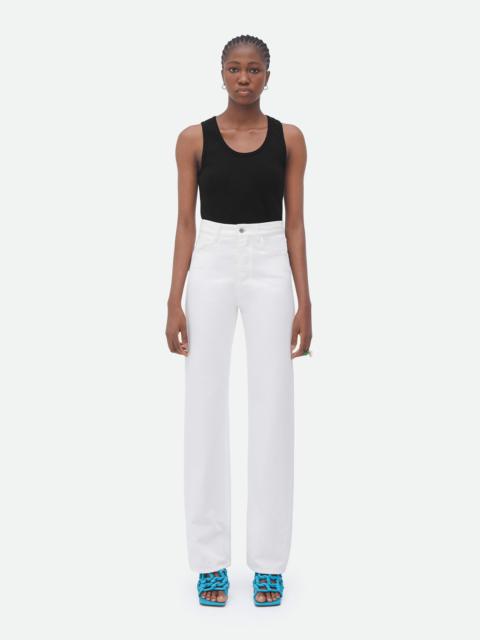 Bottega Veneta white high rise straight denim