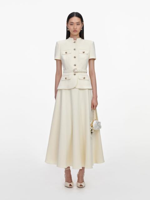 self-portrait Yellow Crepe Tailored Midi Dress