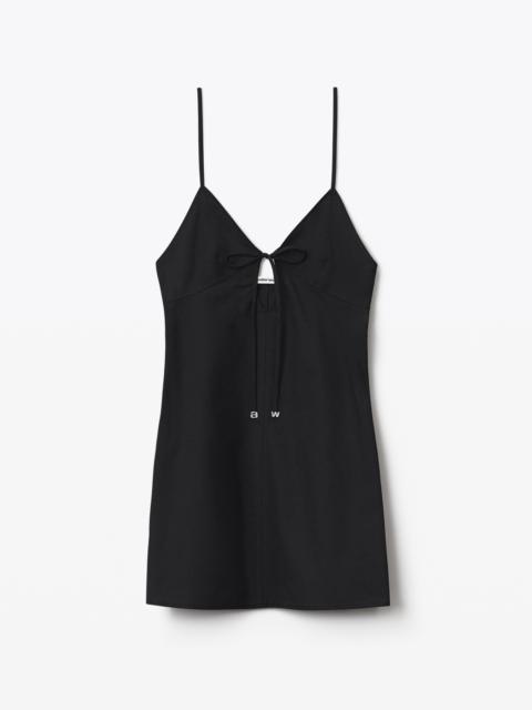 Alexander Wang CAMI TIE MINI DRESS IN COMPACT COTTON