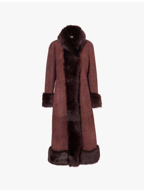 NOUR HAMMOUR Kaia Toscana Shearling Long Coat