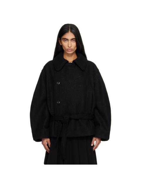 Lemaire Black Short Wrap Coat