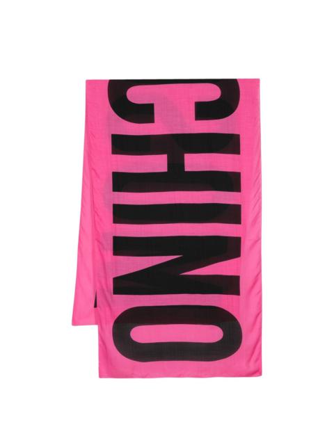 logo-print rectangle scarf