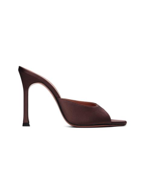 Amina Muaddi Brown Alexa Slipper 105 Heeled Sandals