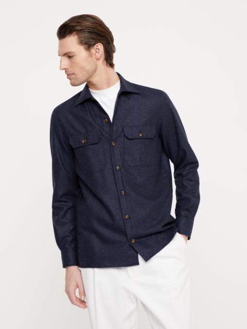 Brunello Cucinelli Virgin wool flannel overshirt with chest pockets