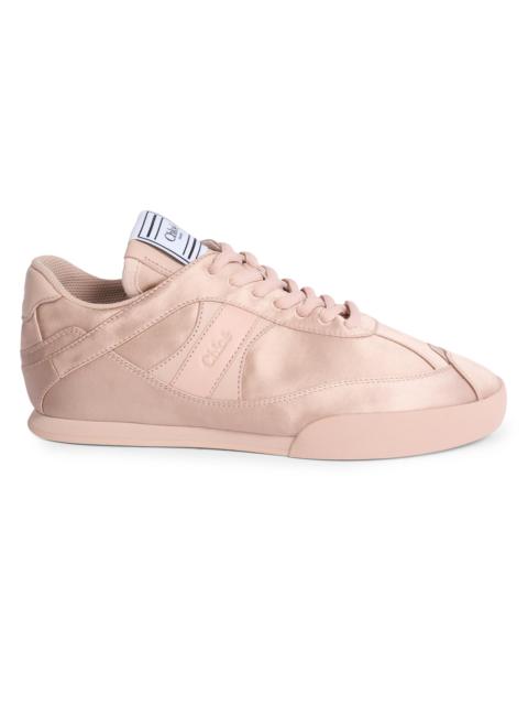 Chloé Women's Kick Logo Satin Low-Top Sneakers - Ballet Pink