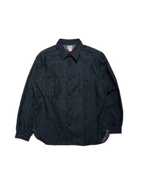 The Real McCoys MS25103 8HU Denim Serviceman Work Shirt Indigo