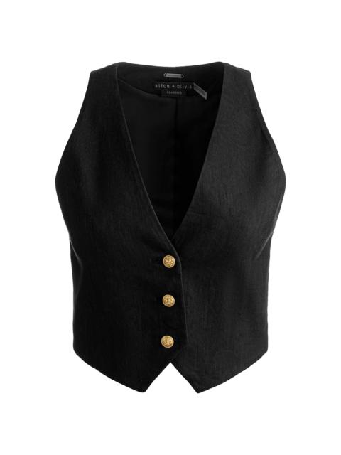 Alice + Olivia Women's Donna Crop Vest - Black