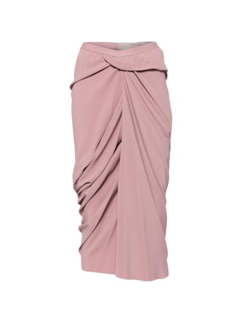 wrap silk-blend skirt