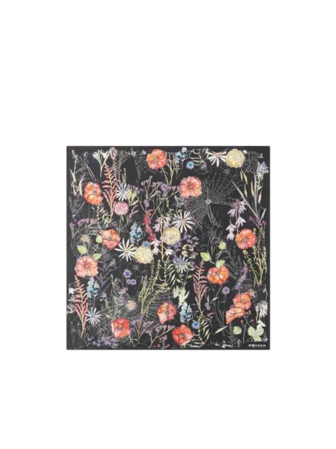 Alexander McQueen floral-print trim scarf