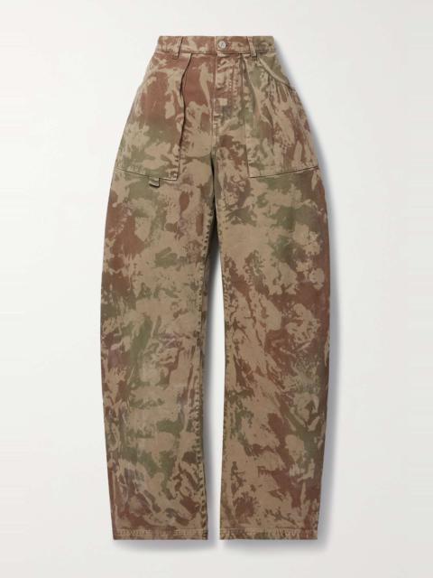 THE ATTICO Effie camouflage-print cotton-twill wide-leg pants