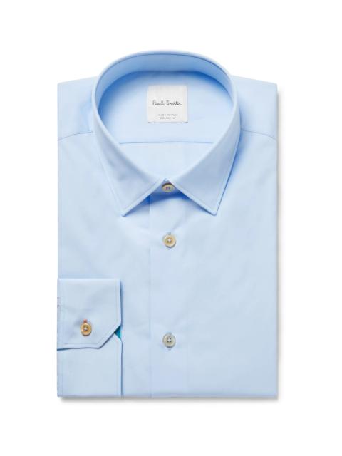 Light-Blue Slim-Fit Cotton-Poplin Shirt