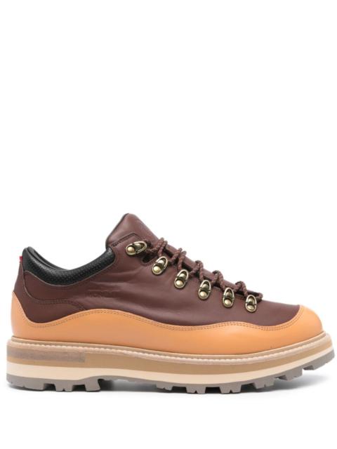 panelled leather sneakers