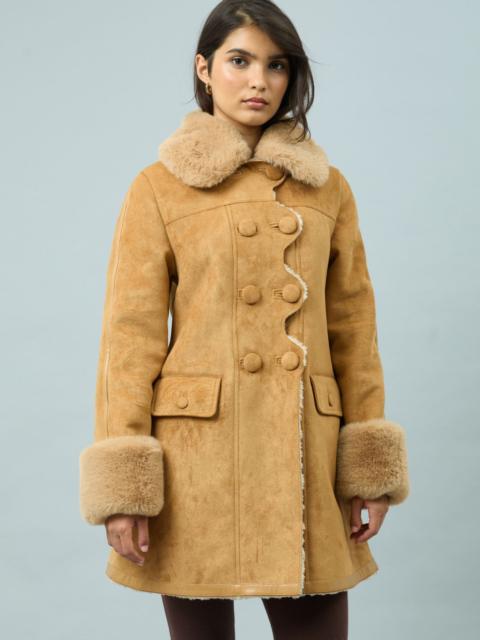 House of Sunny DOLLY HONEY SUEDE SHEALING COAT
