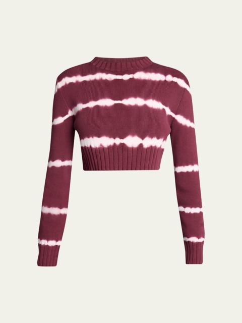 BALENCIAGA Bleach Striped Crop Crewneck Sweater