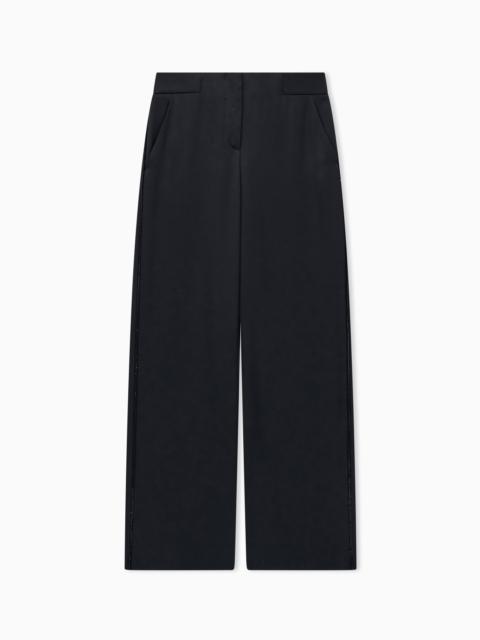 GIORGIO ARMANI EMBROIDERED TROUSER SERA REGULAR FIT SATIN RHINESTONE TRIM
