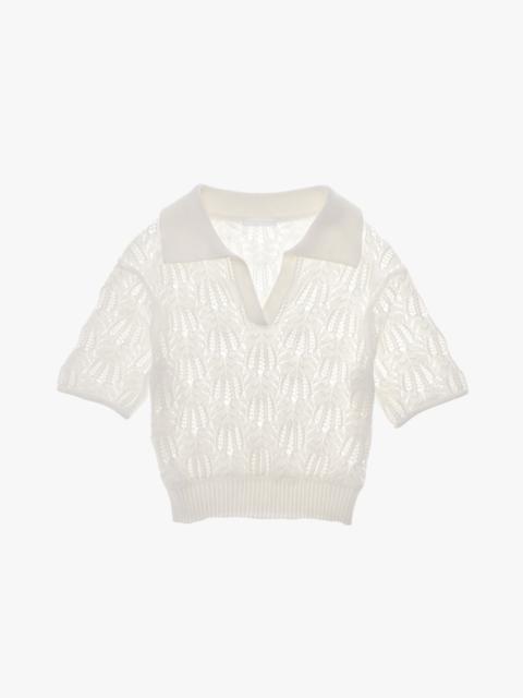 Helmut Lang CROPPED COTTON POLO SWEATER