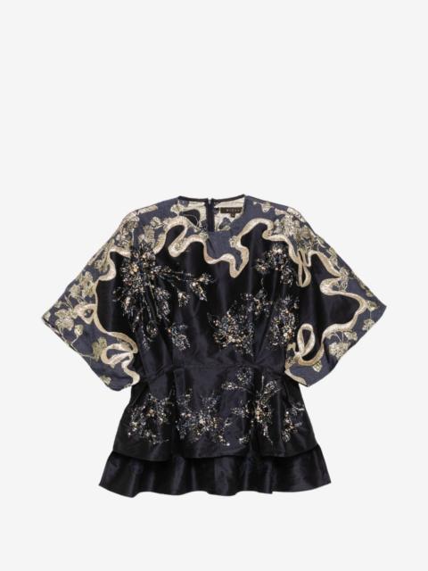 BIYAN embellished taffeta blouse