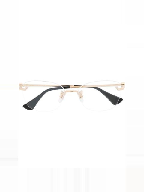 frameless contrast-tips glasses