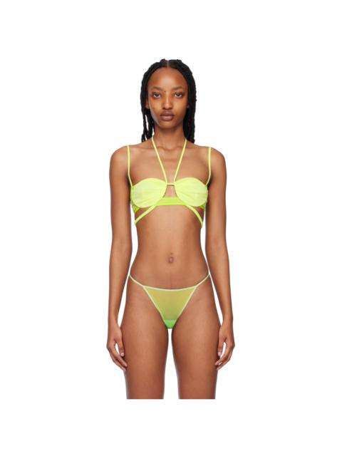 NENSI DOJAKA Green Draped Double Bra