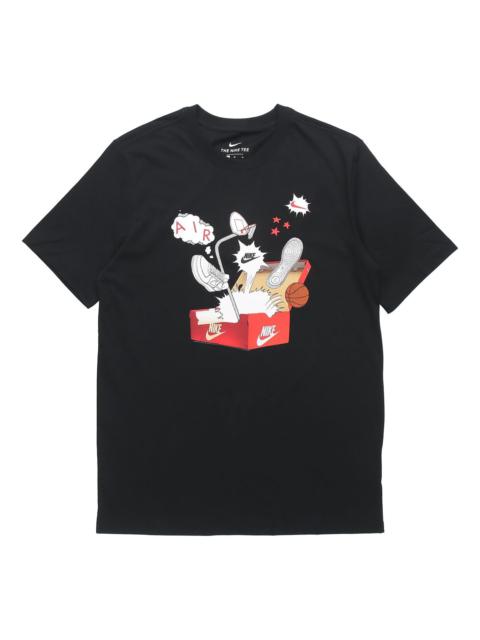 Nike Nike AS Nike Sportswear NSW Tee Shoe Printing Short Sleeve Black CU6872-010