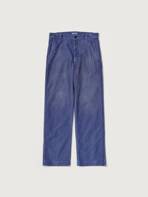 AURALEE GARMENT-DYED ORGANIC COTTON HEAVY MOLESKIN PANTS