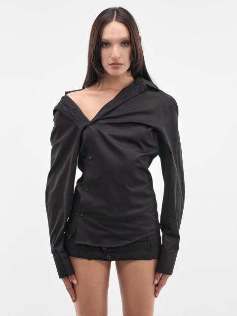 HODAKOVA Black Cotton Asymmetric Shirt