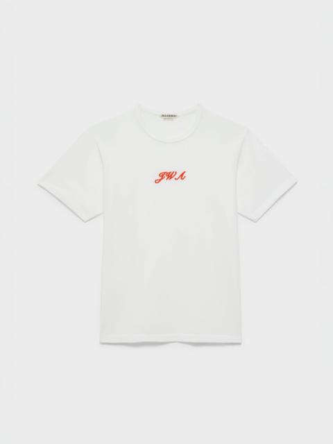 JW Anderson WOMENS 'JWA' SCRIPT T-SHIRT IN WHITE