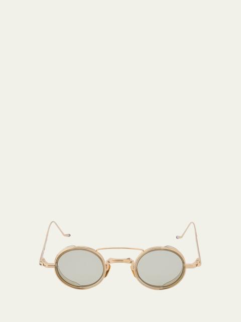 JACQUES MARIE MAGE Men's Dusk Double-Bridge Titanium Round Sunglasses