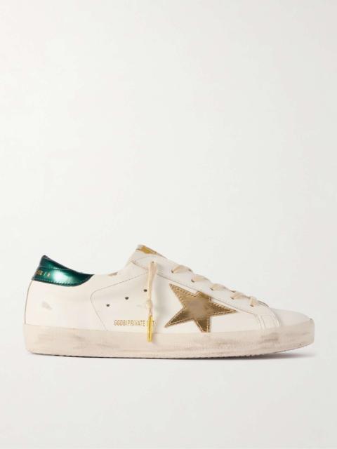 Super-Star distressed leather sneakers