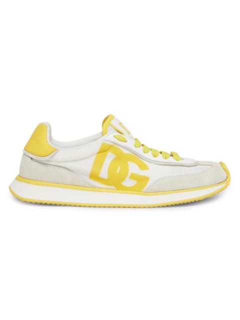 Dolce & Gabbana Women's Logo Colorblocked Low-Top Sneakers - White Yellow